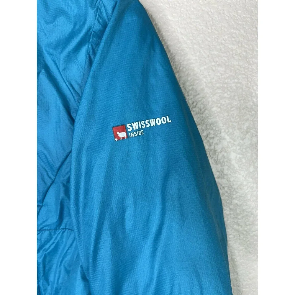 Ortovox Swisswool Reversible Womens Medium Wool Filled Jacket Blue Teal Red - Picture 6 of 10